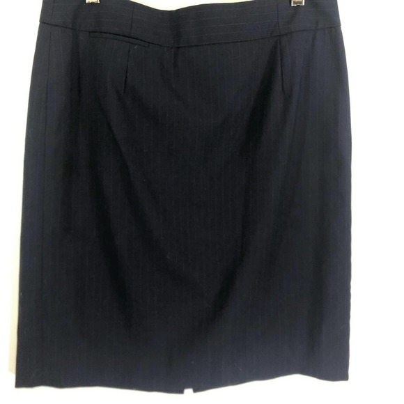 𝅺J Crew Outlet Pinstripe Navy Skirt Sz 8 - Picture 1 of 5